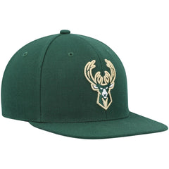 Mitchell & Ness Milwaukee Bucks Ground 2.0 Snapback Hat Hunter Green