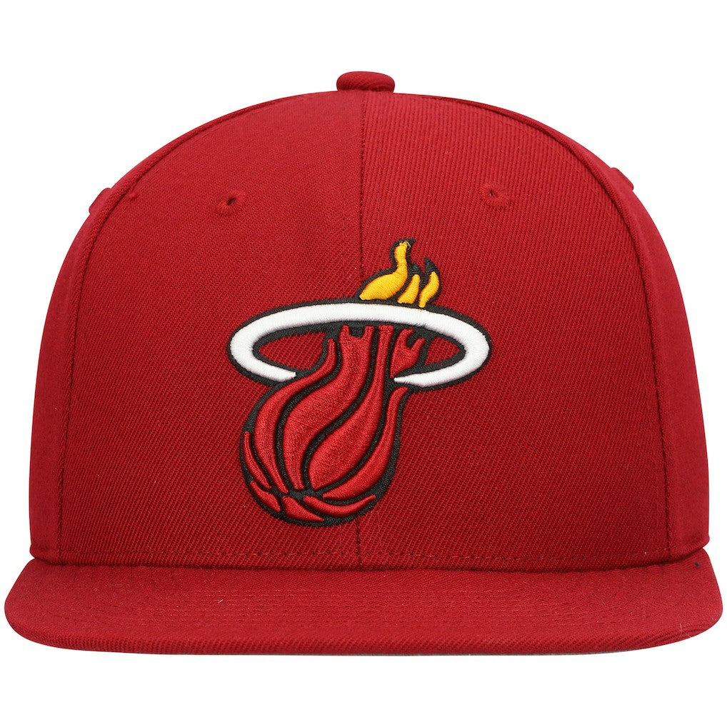Mitchell & Ness Miami Heat Ground 2.0 Snapback Hat Red