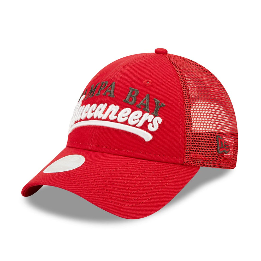 Tampa Bay Buccaneers New Era Women's Team Trucker 9FORTY Snapback Hat - Red - NFL