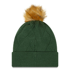 Green Bay Packers New Era Women's Snowy Cuffed Knit Hat with Pom - Green - NFL