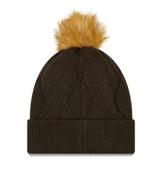 Cleveland Browns New Era Women's Snowy Cuffed Knit Hat with Pom - Brown - NFL