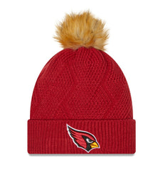 Arizona Cardinals New Era Women's Snowy Cuffed Knit Hat with Pom - Cardinal - NFL