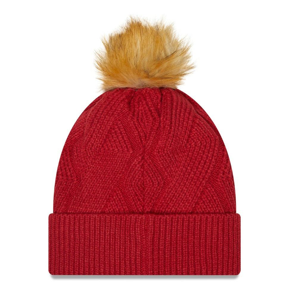 Arizona Cardinals New Era Women's Snowy Cuffed Knit Hat with Pom - Cardinal - NFL