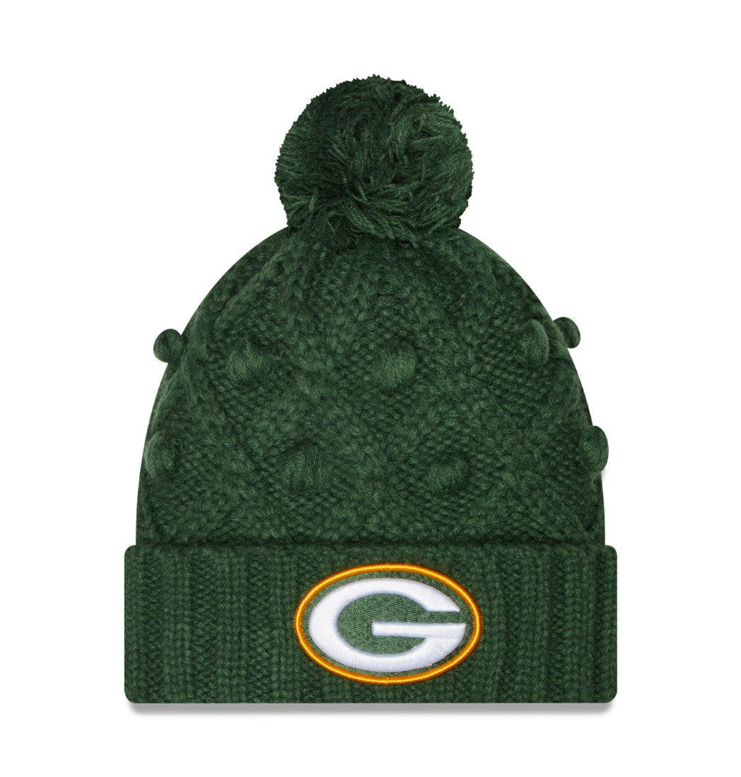 Green Bay Packers New Era Women's Toasty Cuffed Knit Hat with Pom - Green - NFL