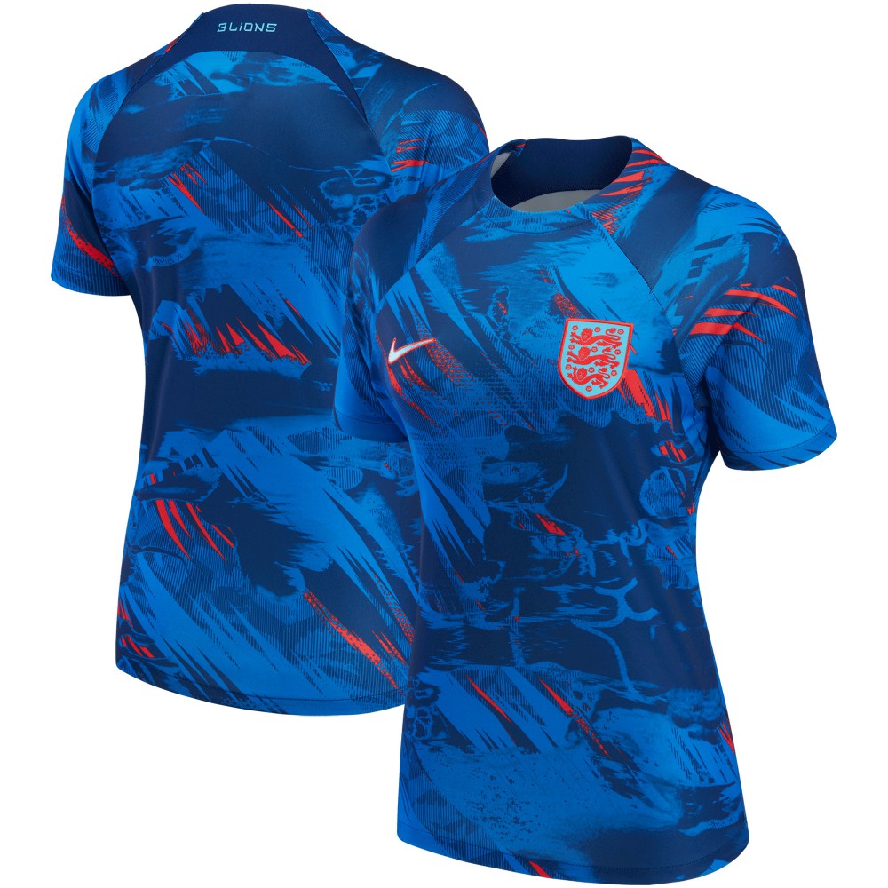 Nike - England National Team Women's 2022 Pre-Match Top - Blue