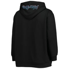 Miami Marlins Women's Plus Size Lace-Up V-Neck Pullover Hoodie Near Me