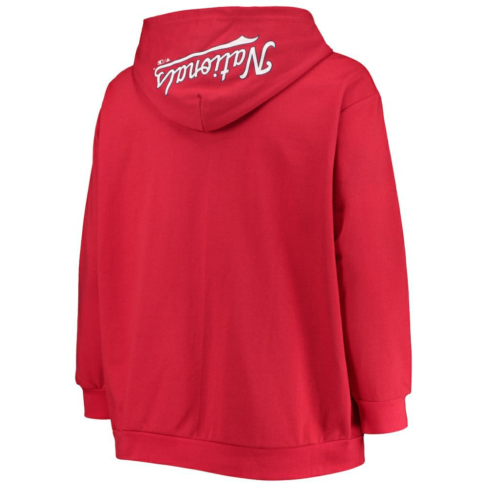 Washington Nationals Women's Plus Size Lace-Up V-Neck Pullover Hoodie Online