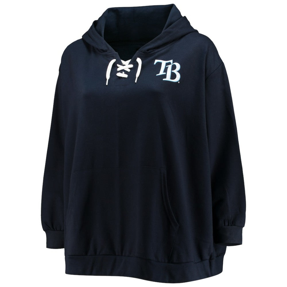 Tampa Bay Rays Women's Plus Size Lace-Up V-Neck Pullover Hoodie Discount