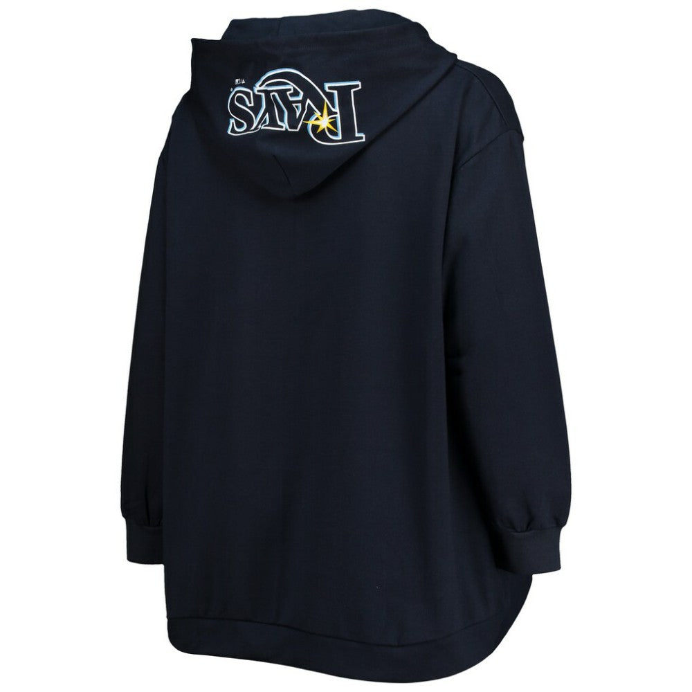 Tampa Bay Rays Women's Plus Size Lace-Up V-Neck Pullover Hoodie Discount