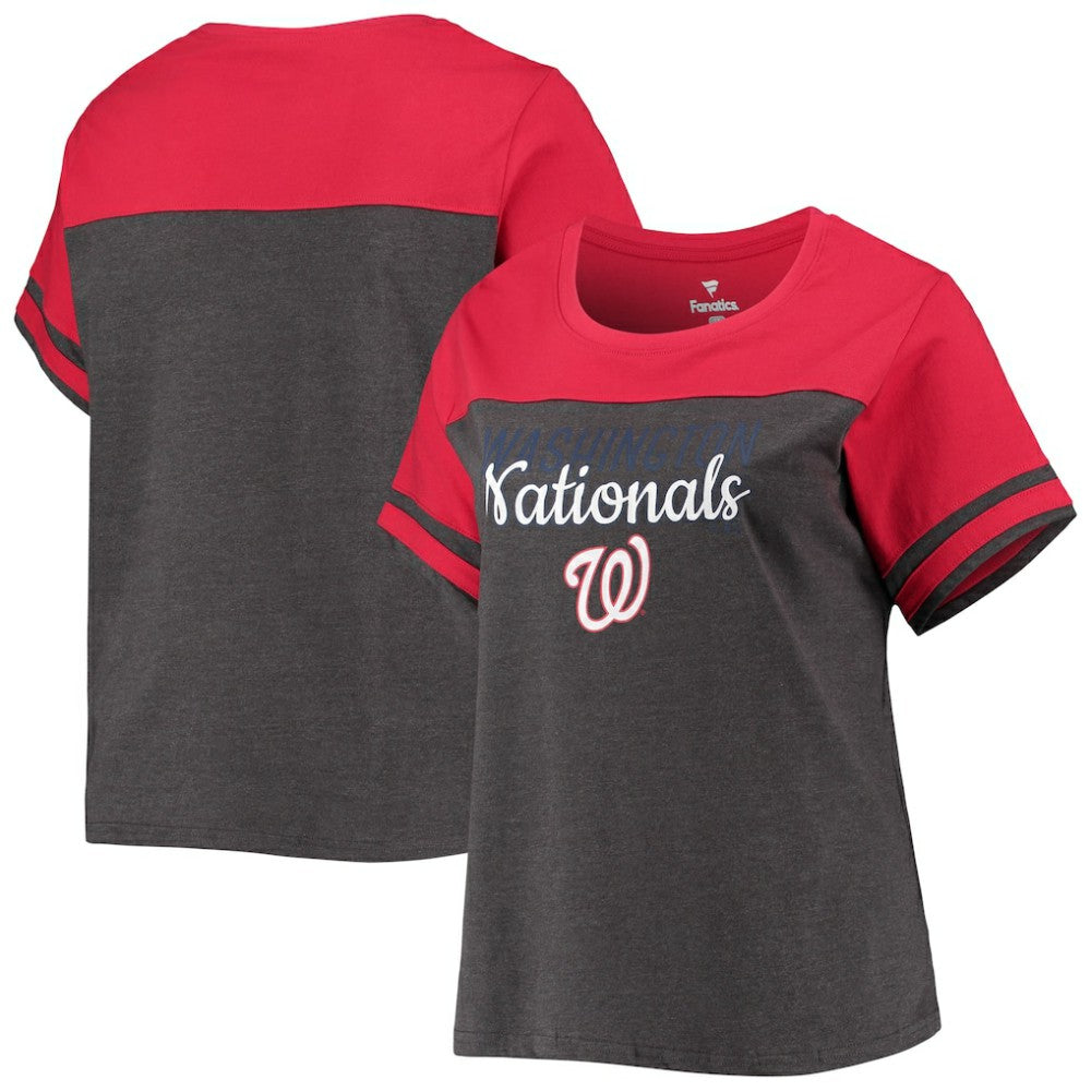 Washington Nationals Women's Plus Size Colorblock T-Shirt Outlet