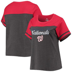Washington Nationals Women's Plus Size Colorblock T-Shirt Outlet