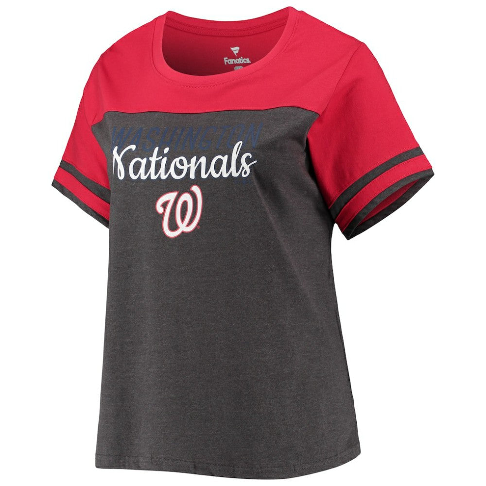 Washington Nationals Women's Plus Size Colorblock T-Shirt Outlet