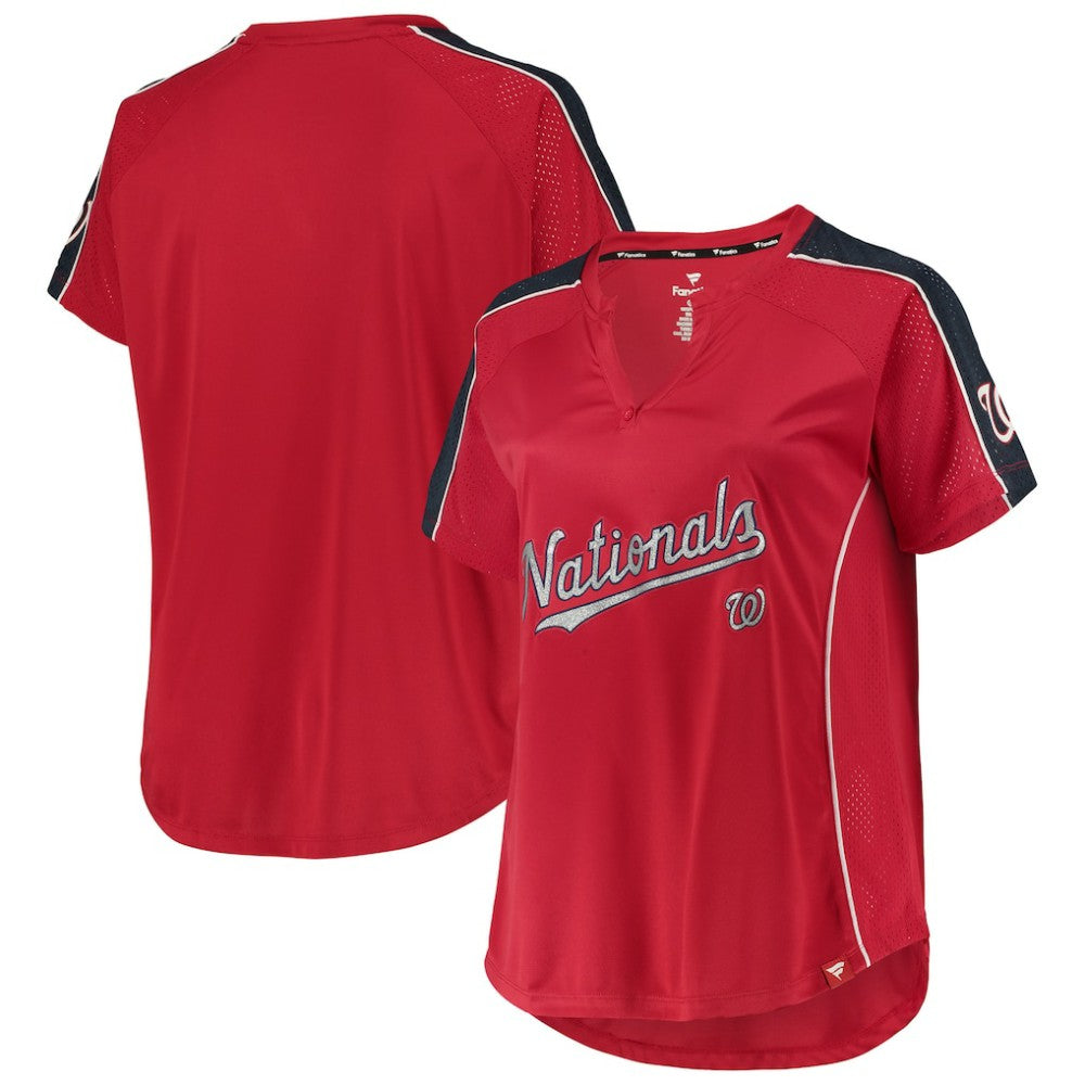 Washington Nationals Women's Plus Size Diva Notch Neck Raglan T-Shirt Online