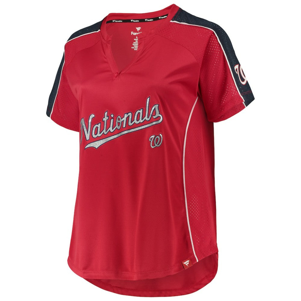 Washington Nationals Women's Plus Size Diva Notch Neck Raglan T-Shirt Online
