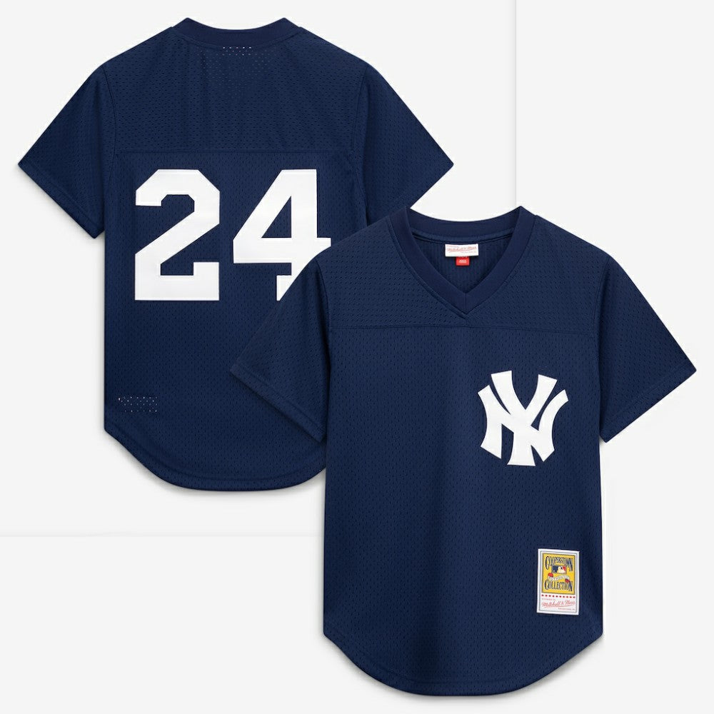 Rickey Henderson New York Yankees Mitchell & Ness Cooperstown Collection Mesh Batting Practice Button-Up Jersey for sale