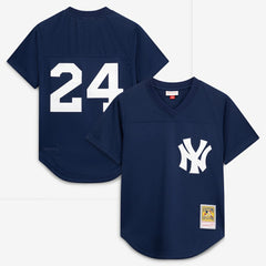 Rickey Henderson New York Yankees Mitchell & Ness Cooperstown Collection Mesh Batting Practice Button-Up Jersey for sale