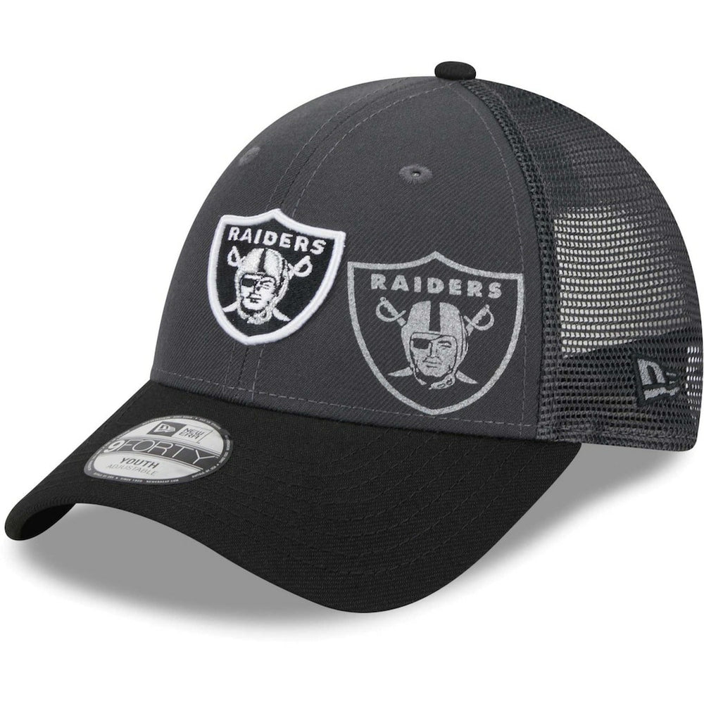 Las Vegas Raiders New Era Youth Reflect 9FORTY Adjustable Hat - Graphite - NFL