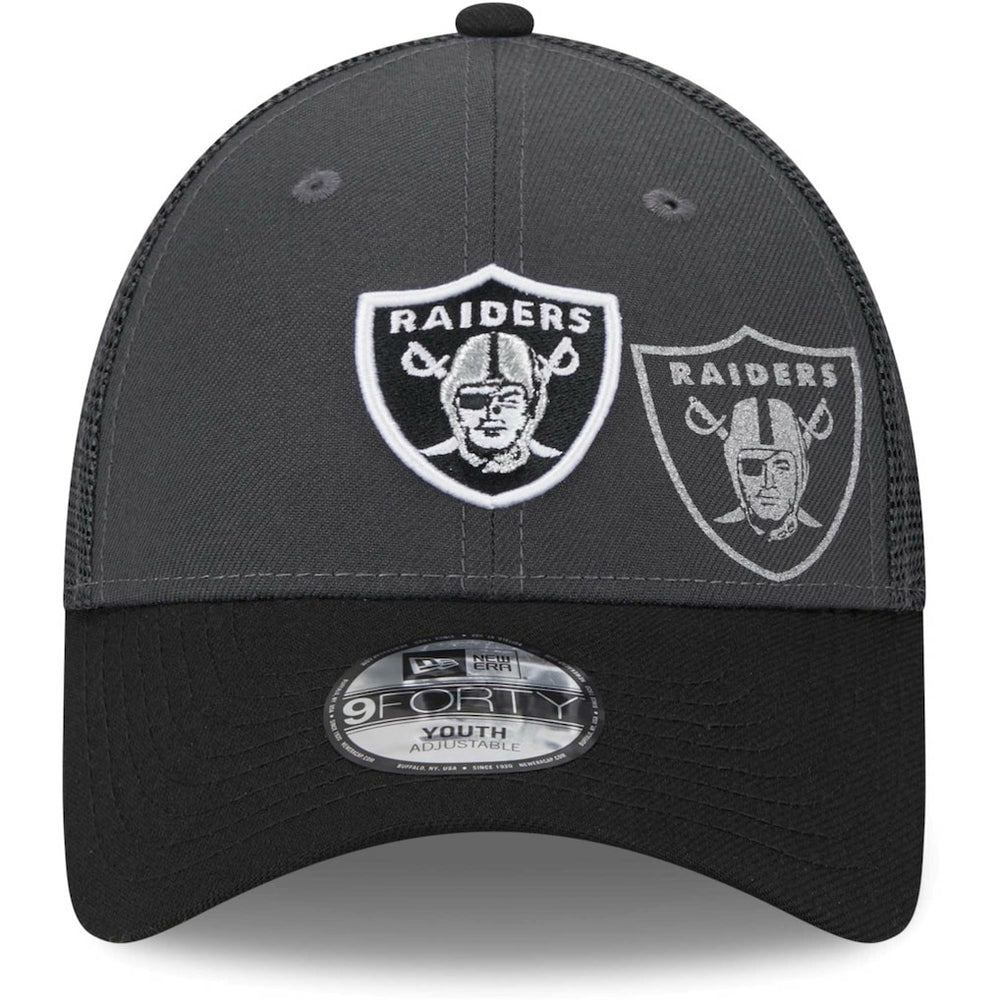 Las Vegas Raiders New Era Youth Reflect 9FORTY Adjustable Hat - Graphite - NFL