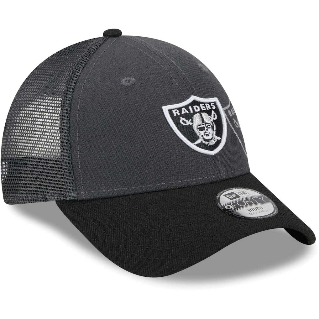 Las Vegas Raiders New Era Youth Reflect 9FORTY Adjustable Hat - Graphite - NFL