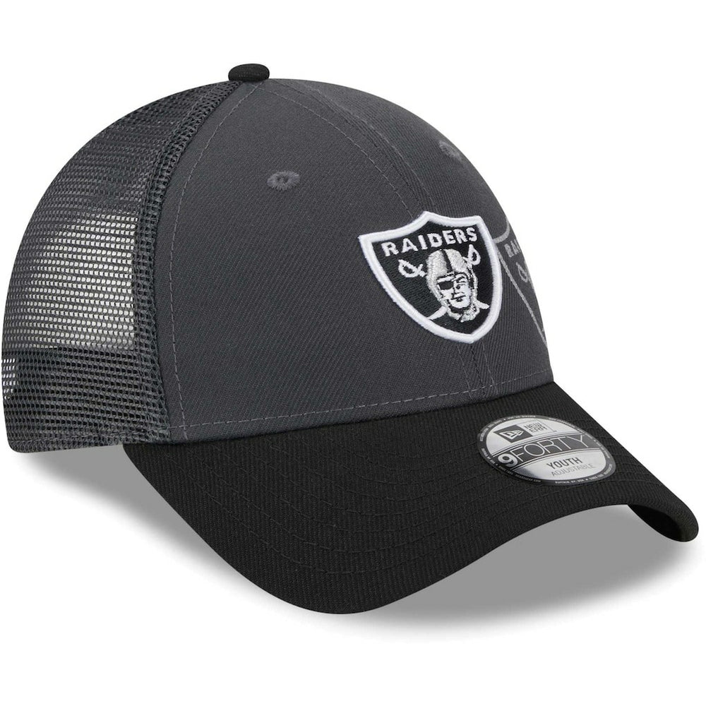 Las Vegas Raiders New Era Youth Reflect 9FORTY Adjustable Hat - Graphite - NFL