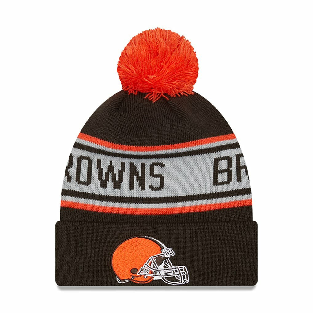Cleveland Browns New Era Preschool Repeat Cuffed Knit Hat with Pom - Brown - NFL