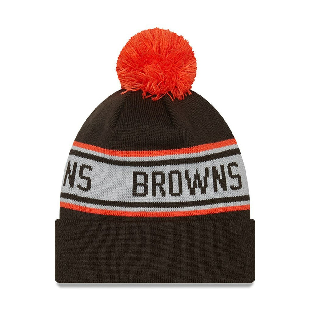 Cleveland Browns New Era Preschool Repeat Cuffed Knit Hat with Pom - Brown - NFL