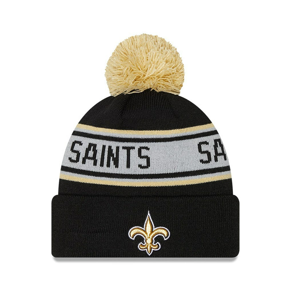 New Orleans Saints New Era Preschool Repeat Cuffed Knit Hat with Pom - Black - NFL