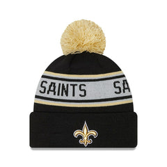 New Orleans Saints New Era Preschool Repeat Cuffed Knit Hat with Pom - Black - NFL