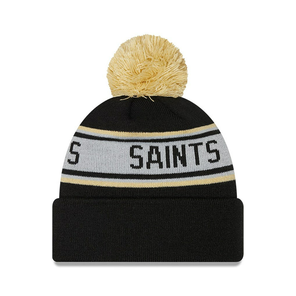 New Orleans Saints New Era Preschool Repeat Cuffed Knit Hat with Pom - Black - NFL