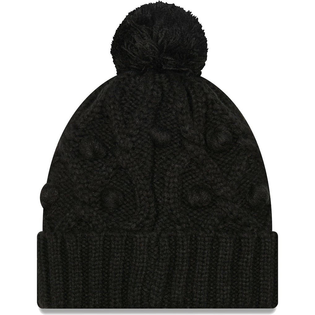 Pittsburgh Steelers New Era Girls Youth Toasty Cuffed Knit Hat with Pom - Black - NFL