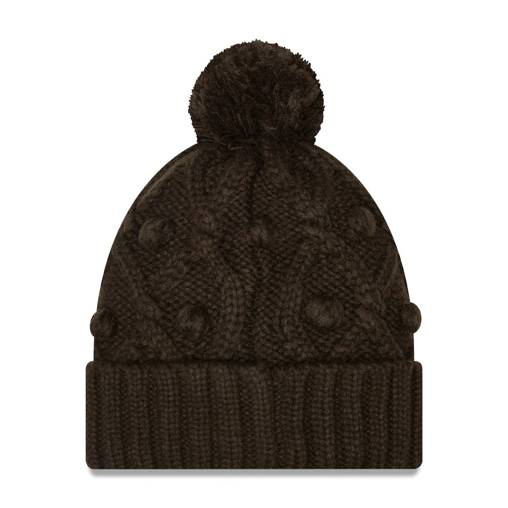 Cleveland Browns New Era Girls Youth Toasty Cuffed Knit Hat with Pom - Brown - NFL