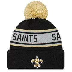 New Orleans Saints New Era Youth Repeat Cuffed Knit Hat with Pom - Black - NFL