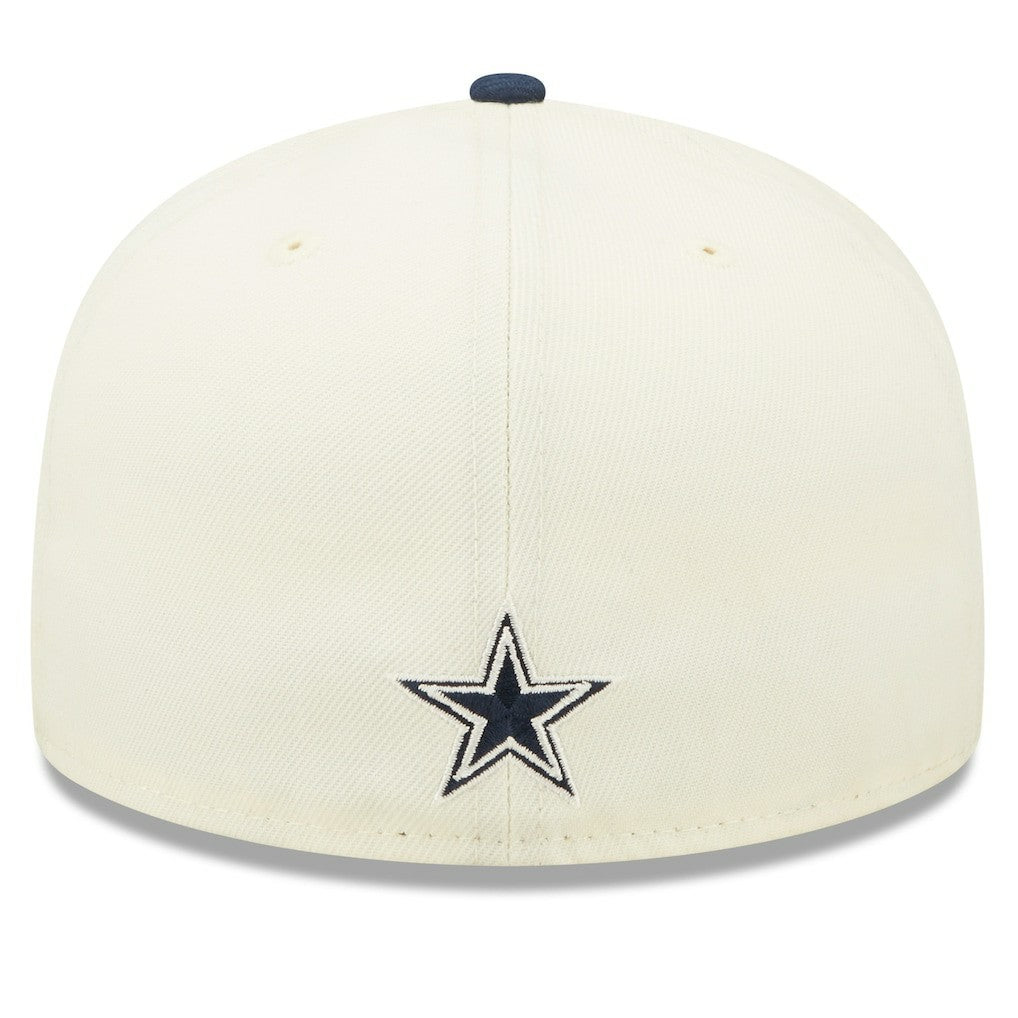 Dallas Cowboys New Era 2022 Sideline 59FIFTY Fitted Hat - Cream/Navy - NFL