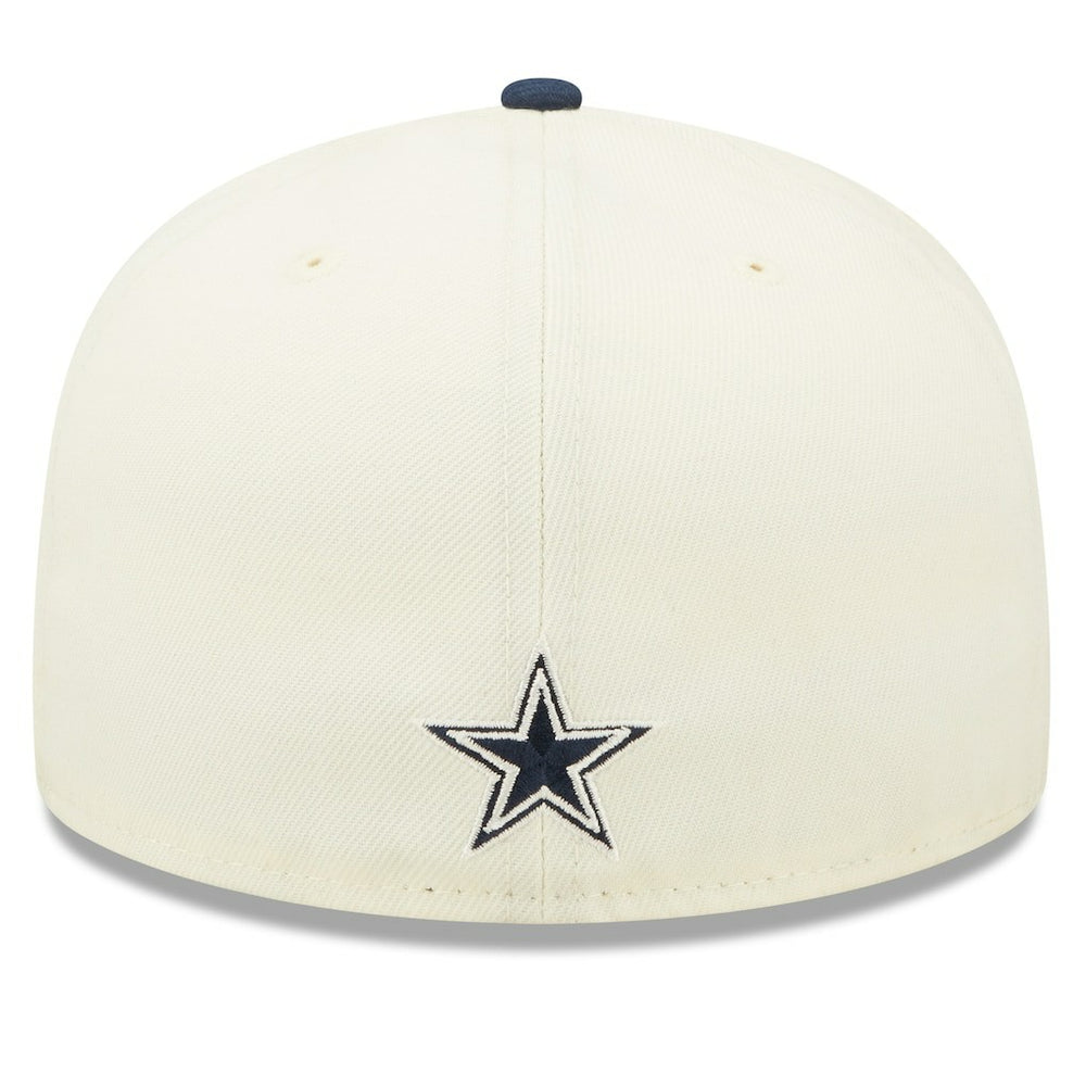 Dallas Cowboys New Era 2022 Sideline 59FIFTY Fitted Hat - Cream/Navy - NFL