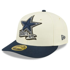 Dallas Cowboys New Era 2022 Sideline Low Profile 59FIFTY Fitted Hat - Cream/Navy - NFL
