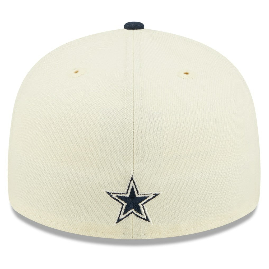 Dallas Cowboys New Era 2022 Sideline Low Profile 59FIFTY Fitted Hat - Cream/Navy - NFL
