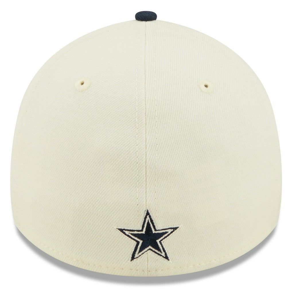 Dallas Cowboys New Era 2022 Sideline 39THIRTY 2-Tone Flex Hat - Cream/Navy - NFL