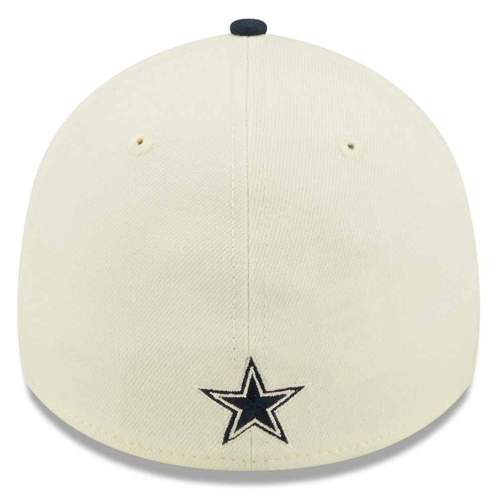 Dallas Cowboys New Era 2022 Sideline 39THIRTY 2-Tone Flex Hat - Cream/Navy - NFL