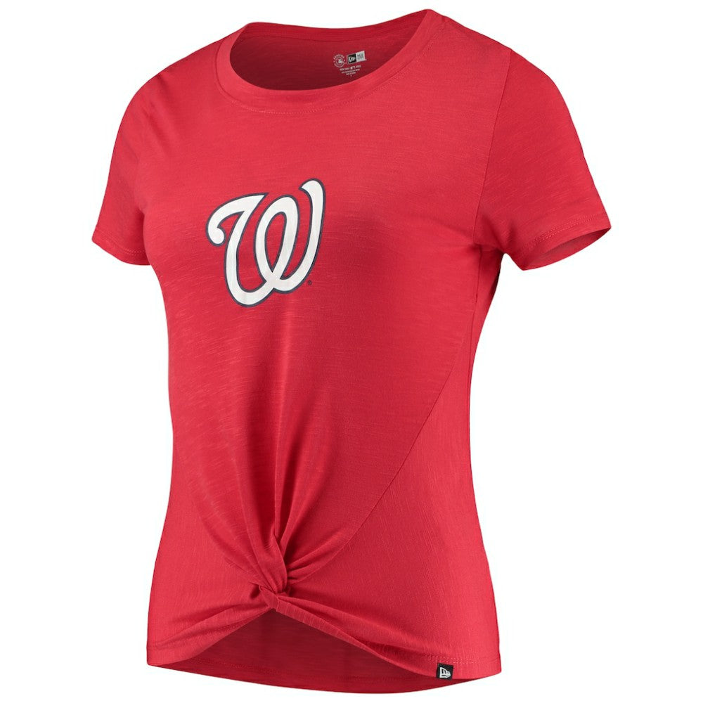 Washington Nationals New Era Women's 2-Hit Front Twist Burnout T-Shirt Sale