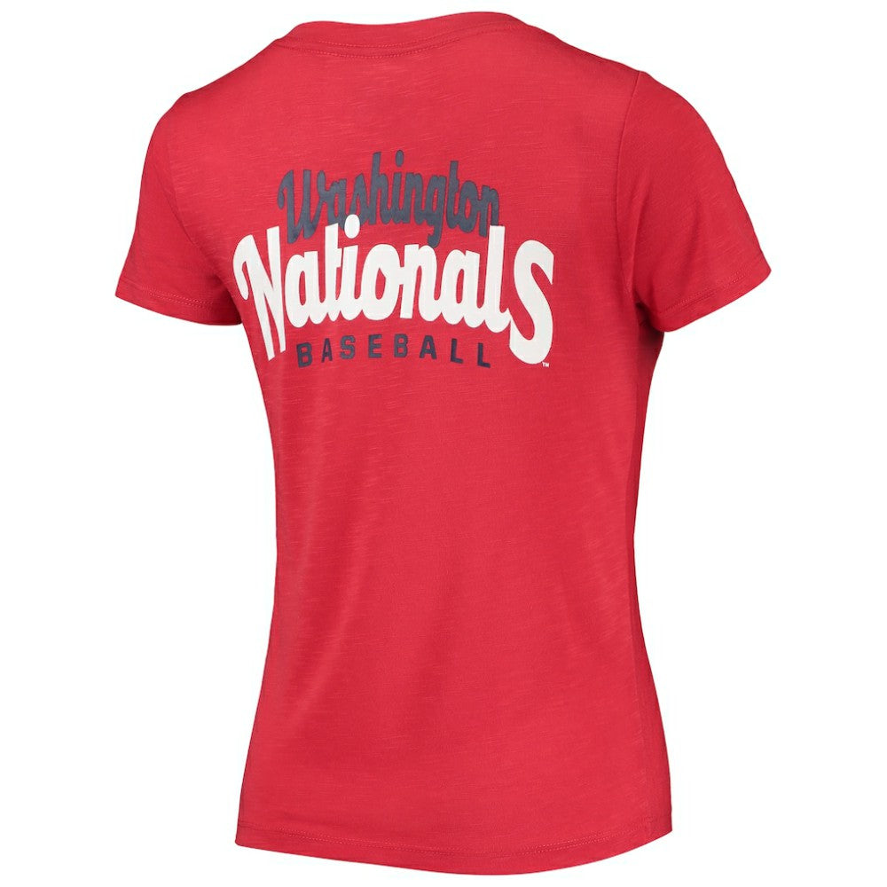 Washington Nationals New Era Women's 2-Hit Front Twist Burnout T-Shirt Sale