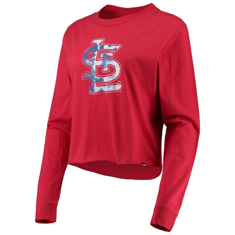 St. Louis Cardinals New Era Women's Baby Jersey Cropped Long Sleeve T-Shirt Sale