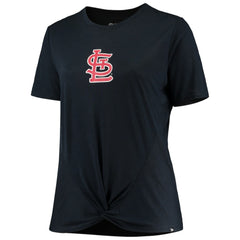 St. Louis Cardinals New Era Women's Plus Size 2-Hit Front Knot T-Shirt Discount