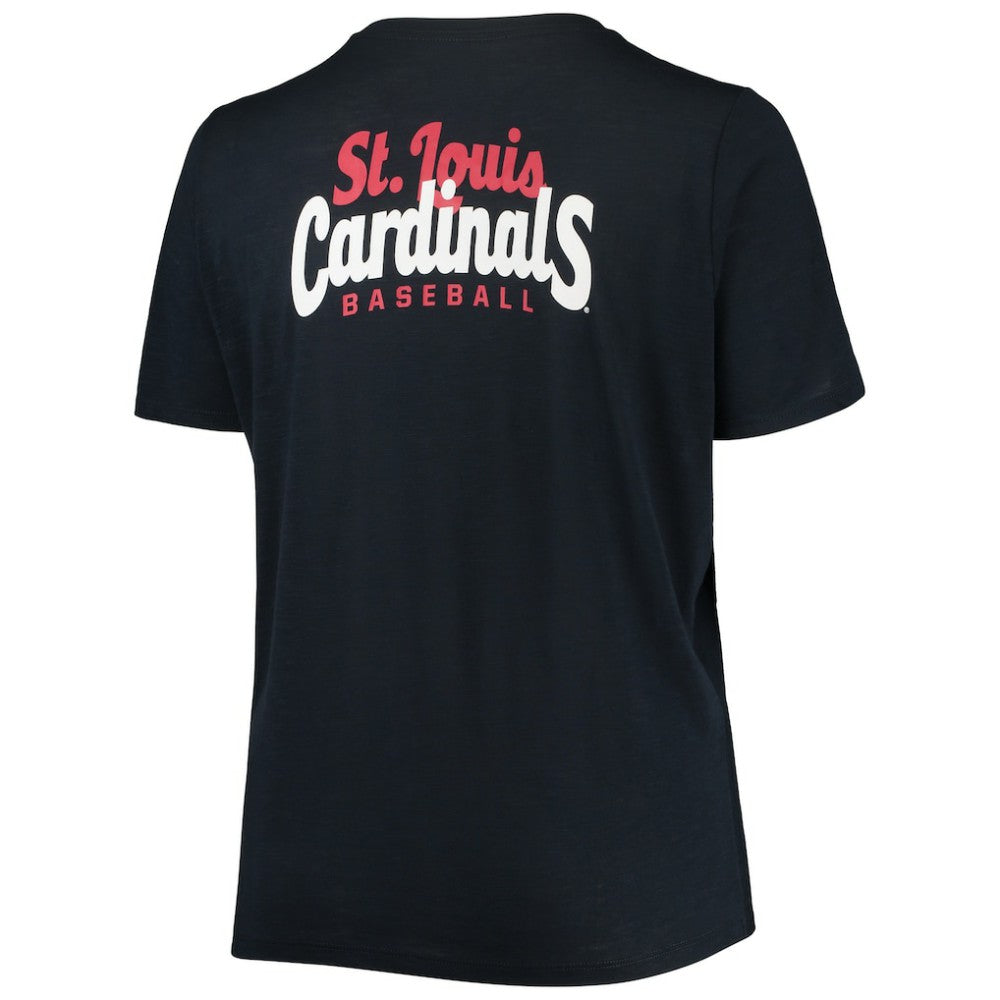 St. Louis Cardinals New Era Women's Plus Size 2-Hit Front Knot T-Shirt Discount