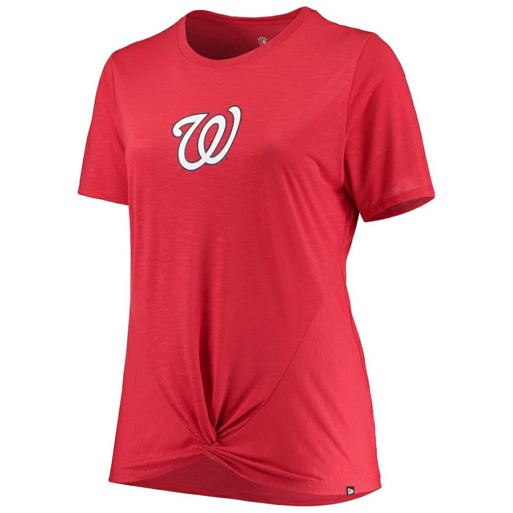 Washington Nationals New Era Women's Plus Size 2-Hit Front Knot T-Shirt Online