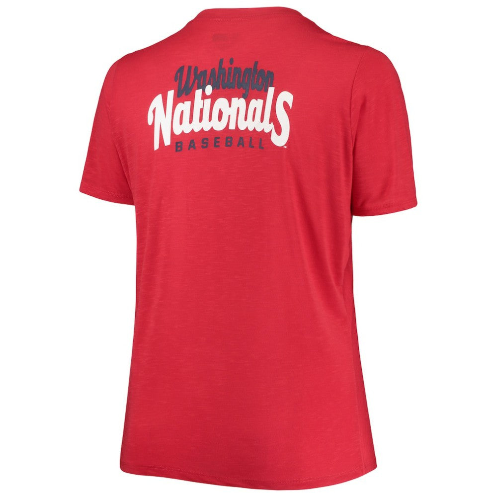 Washington Nationals New Era Women's Plus Size 2-Hit Front Knot T-Shirt Online
