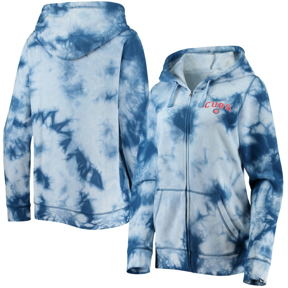 Chicago Cubs New Era Women's Tie-Dye Full-Zip Hoodie for sale