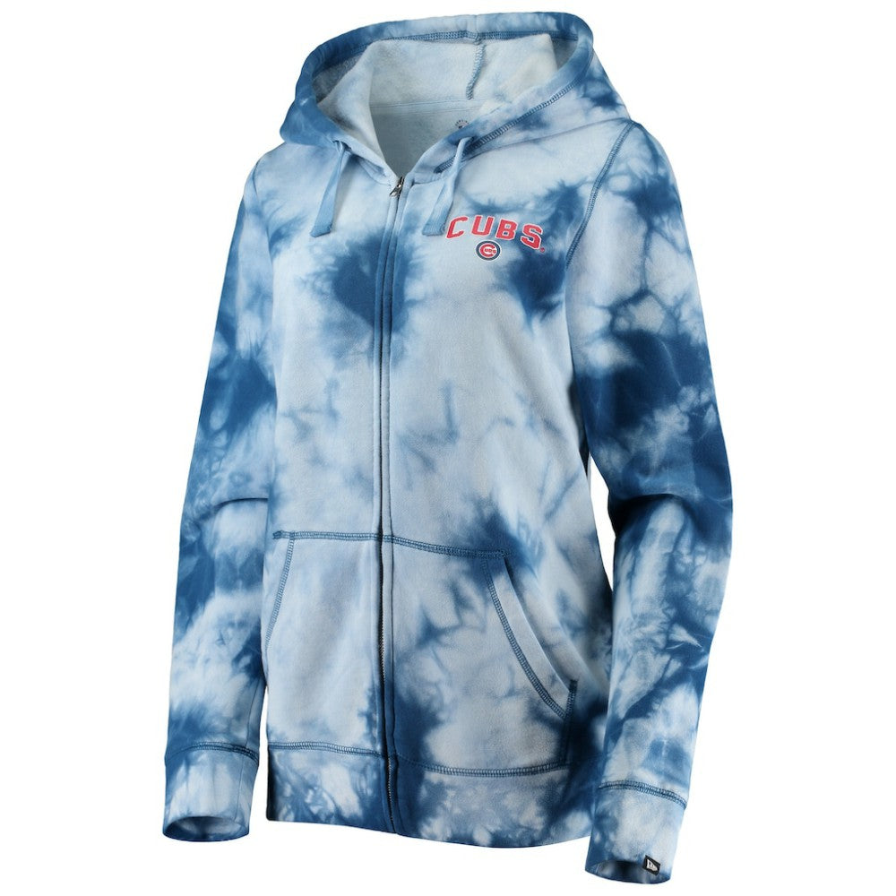 Chicago Cubs New Era Women's Tie-Dye Full-Zip Hoodie for sale