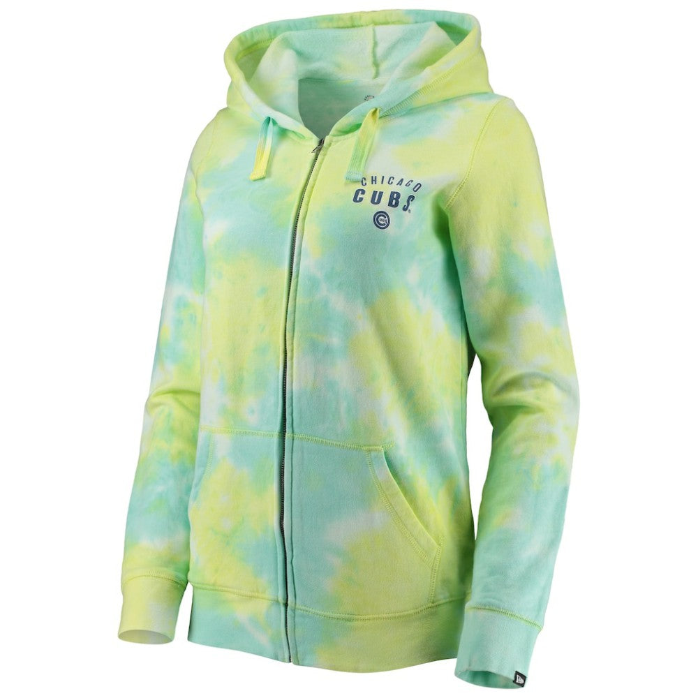 Chicago Cubs New Era Women's Tie-Dye Full-Zip Hoodie Discount