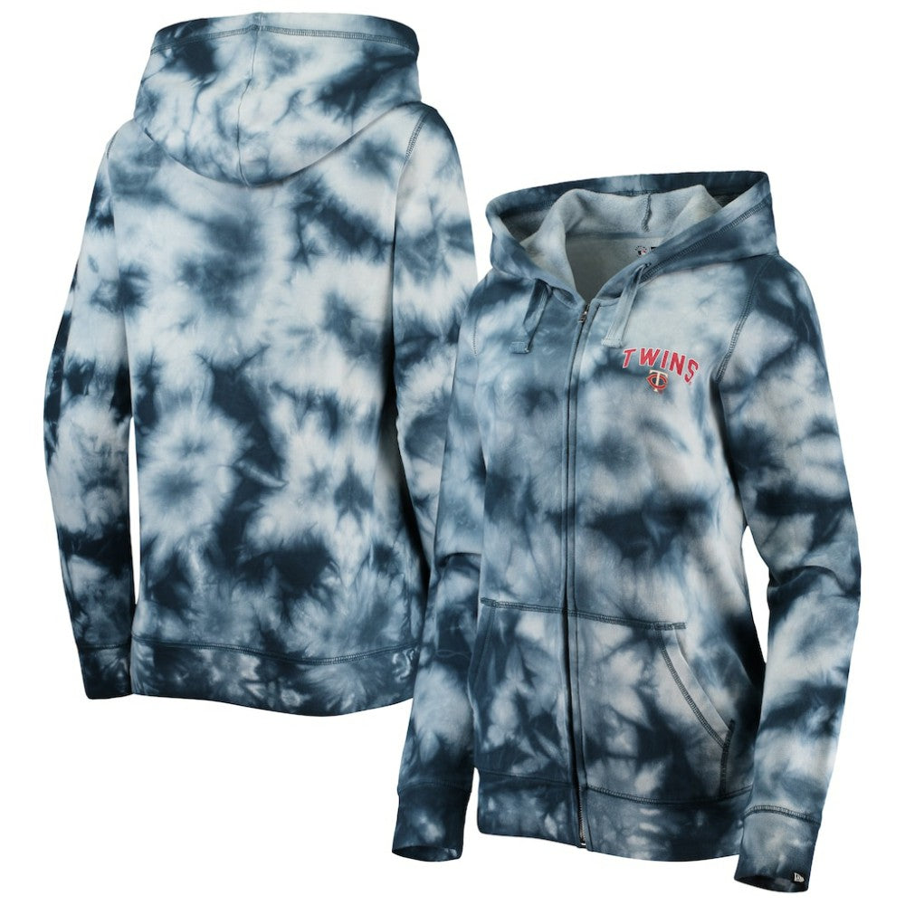 Minnesota Twins New Era Women's Tie-Dye Full-Zip Hoodie for sale
