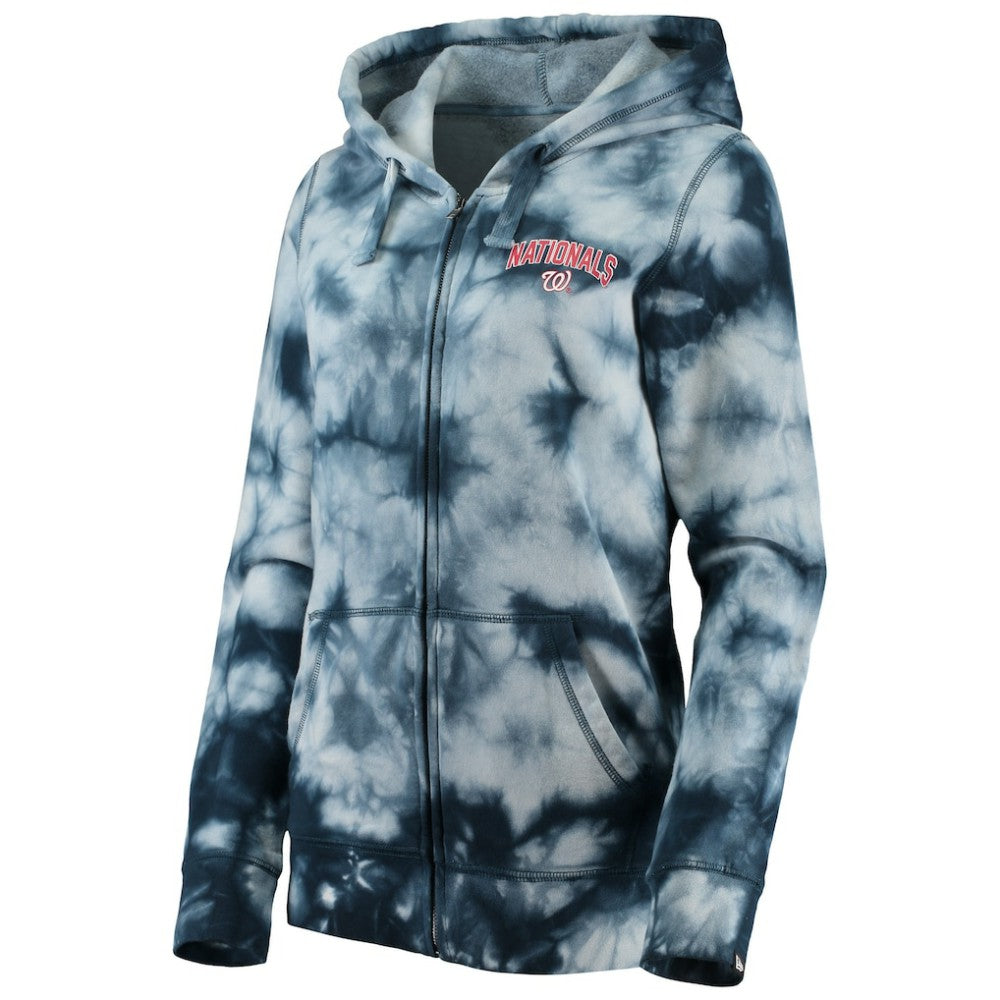 Washington Nationals New Era Women's Tie-Dye Full-Zip Hoodie Discount